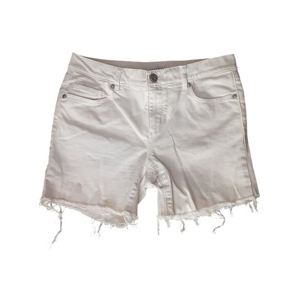 Made and Loved Loft Shorts Womens 27 White Denim Frayed Raw Hem - Picture 1 of 10